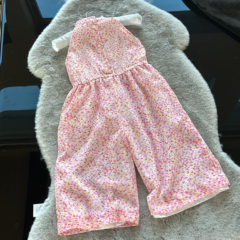 JANIE & JACK EUC pink, yellow, purple confetti print, elastic waist jumper 2T - Picture 4 of 6